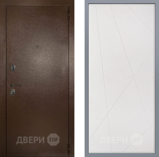Дверь Заводские двери Эталон 3к антик медь Флитта Белый софт в Звенигород