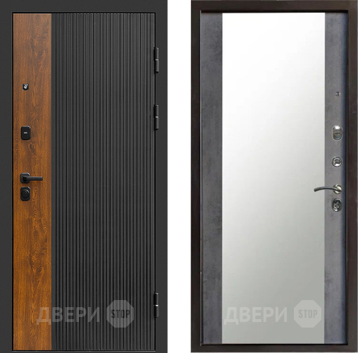 Входная металлическая Дверь Престиж Prestizh Зеркало Бетон темный в Звенигород