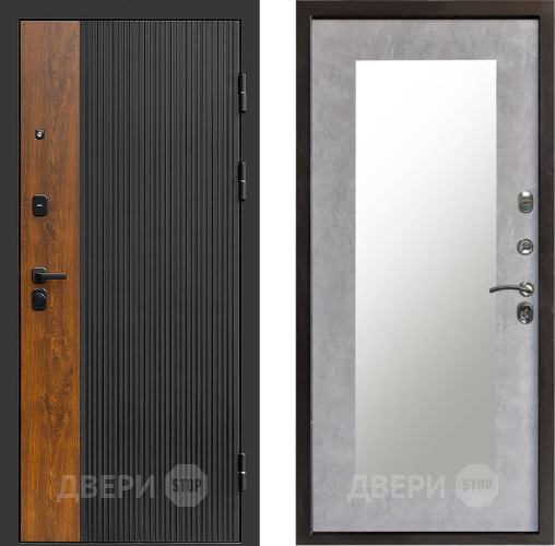 Входная металлическая Дверь Престиж Prestizh Зеркло Пастораль Бетон светлый в Звенигород