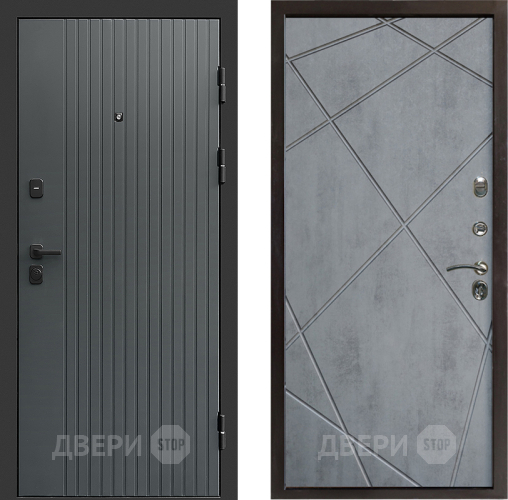 Входная металлическая Дверь Престиж Tvist Grey Лучи Бетон темный в Звенигород