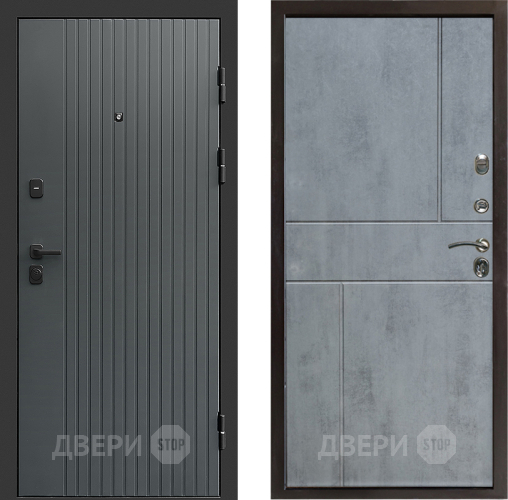 Входная металлическая Дверь Престиж Tvist Grey Горизонт Бетон темный в Звенигород