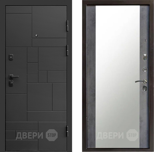 Дверь Престиж Kvadro Зеркало Бетон темный в Звенигород