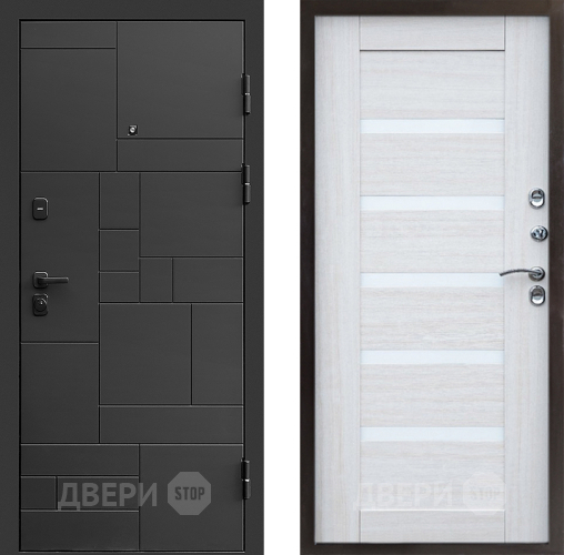 Входная металлическая Дверь Престиж Kvadro Царга Лиственница белая в Звенигород