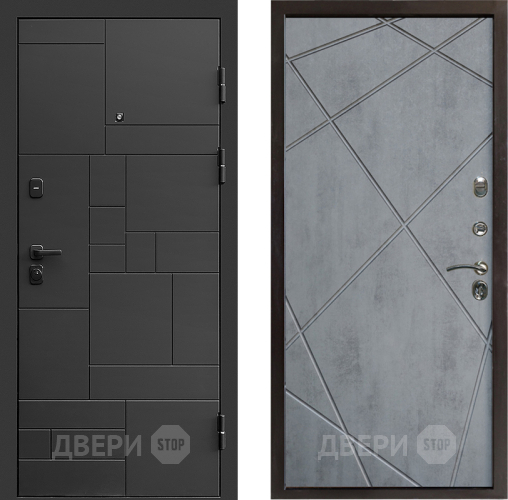 Дверь Престиж Kvadro Лучи Бетон темный в Звенигород