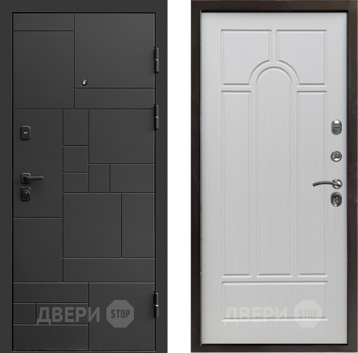 Входная металлическая Дверь Престиж Kvadro Арка Лиственница белая в Звенигород