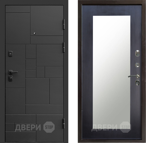 Входная металлическая Дверь Престиж Kvadro Зеркло Пастораль Венге в Звенигород