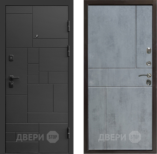 Входная металлическая Дверь Престиж Kvadro Горизонт Бетон темный в Звенигород