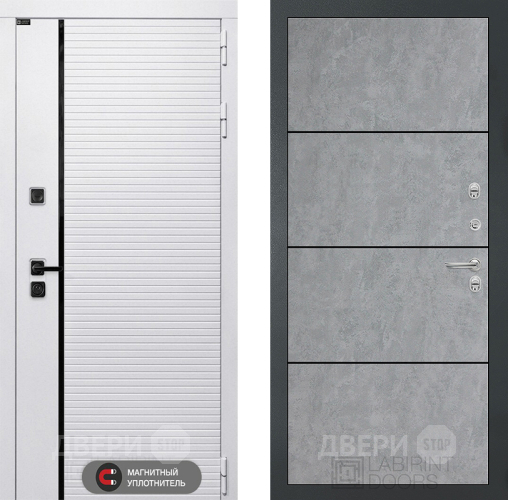 Входная металлическая Дверь Лабиринт (LABIRINT) Royal 25 Бетон светлый в Звенигород
