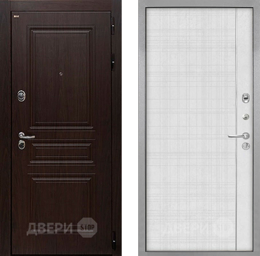 Входная металлическая Дверь Интекрон (INTECRON) Брайтон Тиковое Дерево В-07 с молдингом Лофт белый в Звенигород
