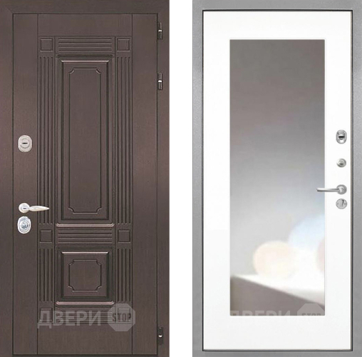 Входная металлическая Дверь Интекрон (INTECRON) Италия ФЛЗ-120-М Зеркало Белый матовый в Звенигород