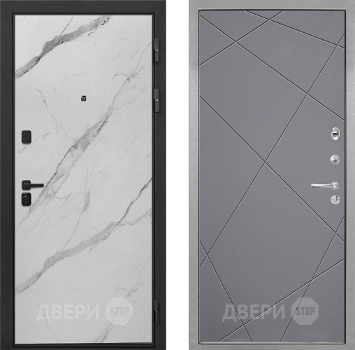 Дверь Интекрон (INTECRON) Профит Black Мрамор Арктик Лучи-М Графит софт в Звенигород