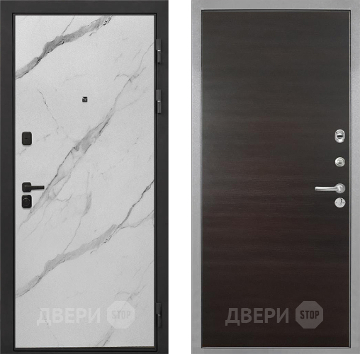 Дверь Интекрон (INTECRON) Профит Black Мрамор Арктик Гладкая Эковенге поперечный в Звенигород