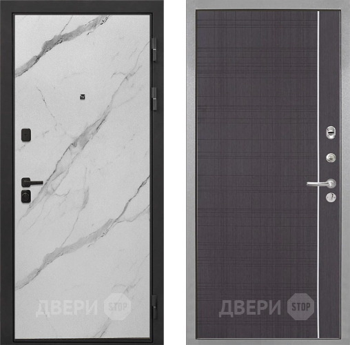 Входная металлическая Дверь Интекрон (INTECRON) Профит Black Мрамор Арктик В-07 с молдингом Венге в Звенигород
