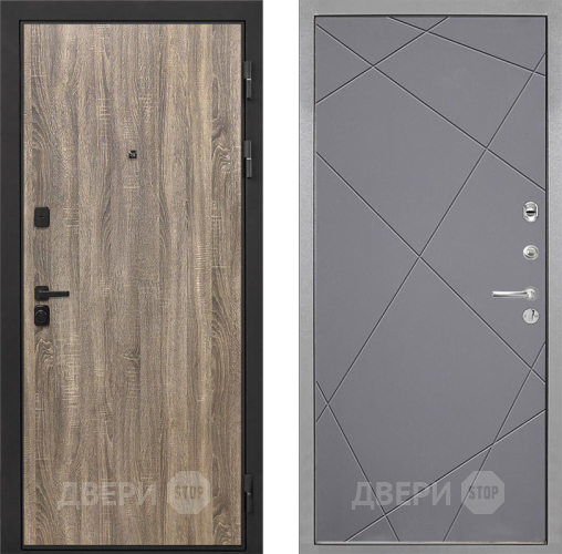 Входная металлическая Дверь Интекрон (INTECRON) Профит Black Дуб Турин Лучи-М Графит софт в Звенигород