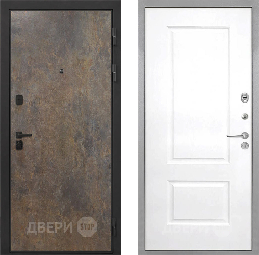 Входная металлическая Дверь Интекрон (INTECRON) Профит Black Гранж Альба Роял Вуд белый в Звенигород