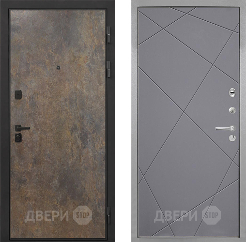 Входная металлическая Дверь Интекрон (INTECRON) Профит Black Гранж Лучи-М Графит софт в Звенигород