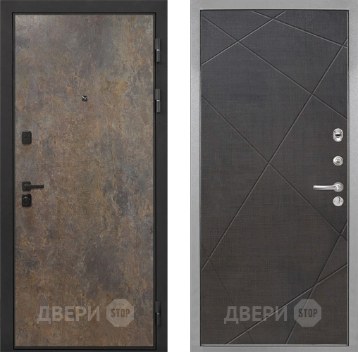 Входная металлическая Дверь Интекрон (INTECRON) Профит Black Гранж Лучи-М Венге распил кофе в Звенигород
