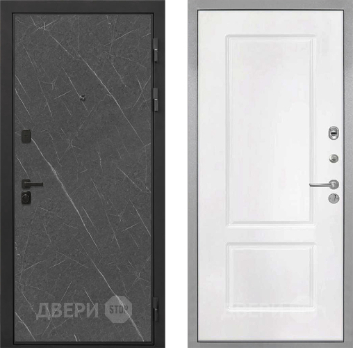 Входная металлическая Дверь Интекрон (INTECRON) Профит Black Гранит Лава Оникс КВ-2 Белый матовый в Звенигород