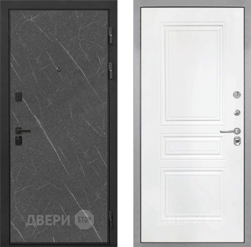 Входная металлическая Дверь Интекрон (INTECRON) Профит Black Гранит Лава Оникс ФЛ-243 Белый матовый в Звенигород