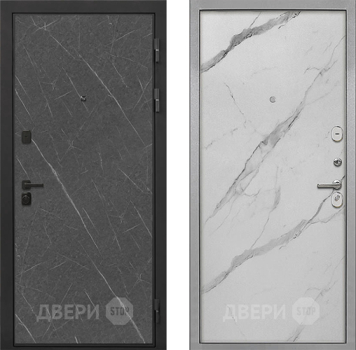 Входная металлическая Дверь Интекрон (INTECRON) Профит Black Гранит Лава Оникс Гладкая Мрамор натуральный арктик в Звенигород