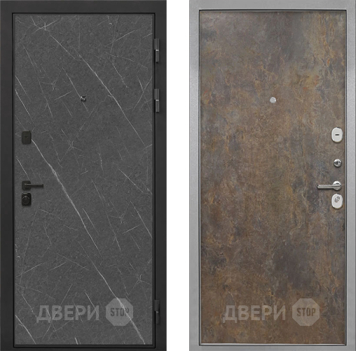 Входная металлическая Дверь Интекрон (INTECRON) Профит Black Гранит Лава Оникс Гладкая Гранж в Звенигород