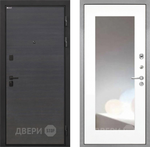 Входная металлическая Дверь Интекрон (INTECRON) Профит Black Эковенге ФЛЗ-120-М Зеркало Белый матовый в Звенигород