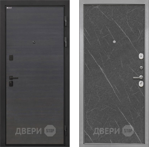 Входная металлическая Дверь Интекрон (INTECRON) Профит Black Эковенге Гладкая Гранит лава оникс в Звенигород