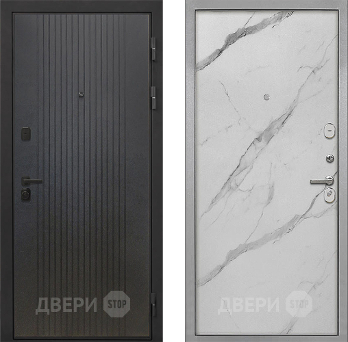 Входная металлическая Дверь Интекрон (INTECRON) Профит Black ФЛ-295 Гладкая Мрамор натуральный арктик в Звенигород