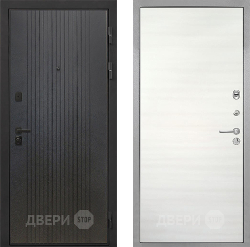 Входная металлическая Дверь Интекрон (INTECRON) Профит Black ФЛ-295 Гладкая Дуб сильвер поперечный в Звенигород