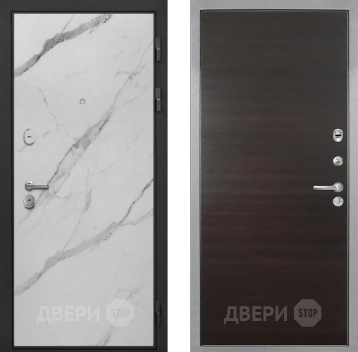Входная металлическая Дверь Интекрон (INTECRON) Гектор Мрамор Арктик Гладкая Эковенге поперечный в Звенигород