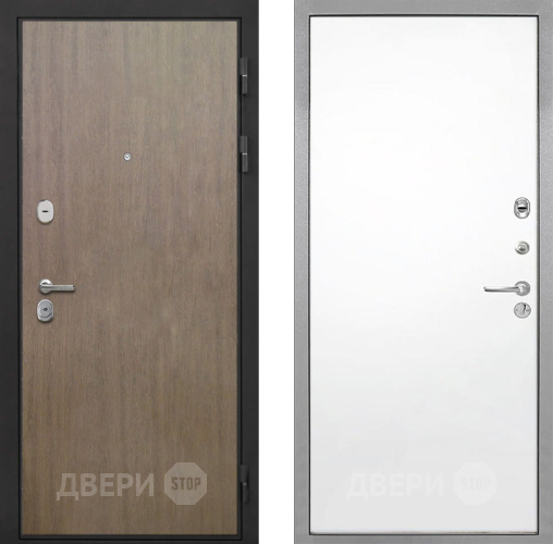 Входная металлическая Дверь Интекрон (INTECRON) Гектор Венге Коричневый Гладкая Силк Сноу в Звенигород