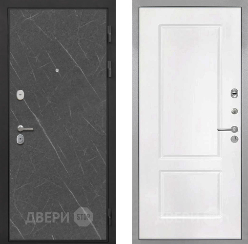 Входная металлическая Дверь Интекрон (INTECRON) Гектор Гранит Лава Оникс КВ-2 Белый матовый в Звенигород