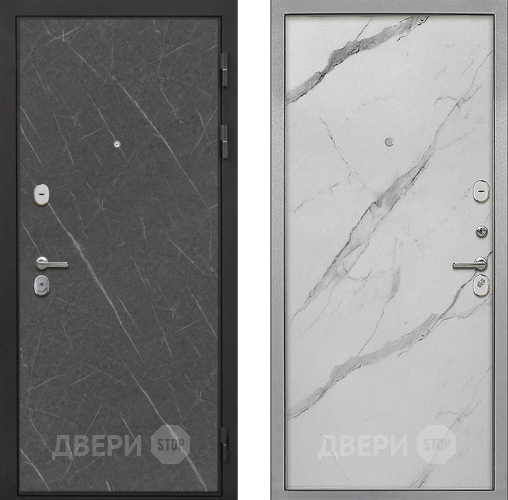 Входная металлическая Дверь Интекрон (INTECRON) Гектор Гранит Лава Оникс Гладкая Мрамор натуральный арктик в Звенигород