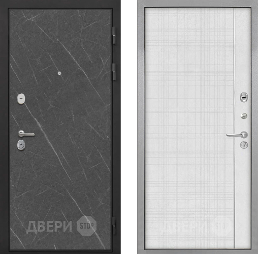 Входная металлическая Дверь Интекрон (INTECRON) Гектор Гранит Лава Оникс В-07 с молдингом Лофт белый в Звенигород