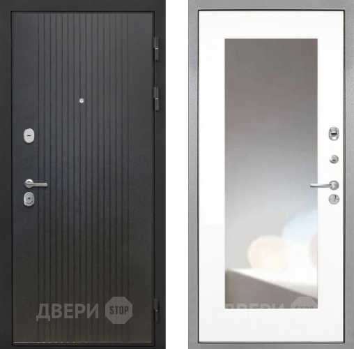 Входная металлическая Дверь Интекрон (INTECRON) Гектор ФЛ-295 ФЛЗ-120-М Зеркало Белый матовый в Звенигород
