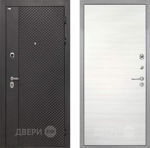 Входная металлическая Дверь Интекрон (INTECRON) Олимпия Black 4К Гладкая Дуб сильвер поперечный в Звенигород