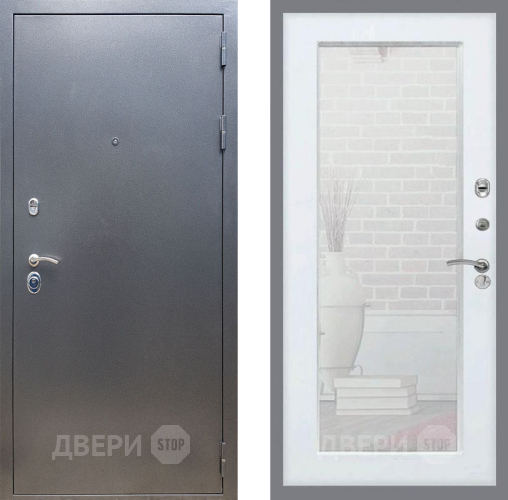 Входная металлическая Дверь Рекс (REX) 11 Зеркало Пастораль Белый ясень в Звенигород