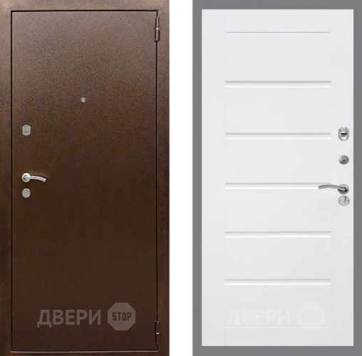 Дверь Рекс (REX) 1А Медный Антик Сити Белый ясень в Звенигород