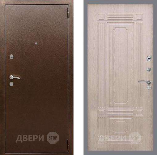 Дверь Рекс (REX) 1А Медный Антик FL-2 Беленый дуб в Звенигород