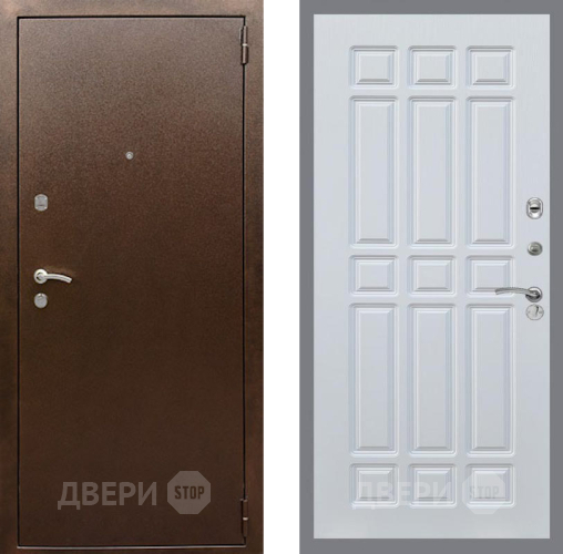 Дверь Рекс (REX) 1А Медный Антик FL-33 Белый ясень в Звенигород