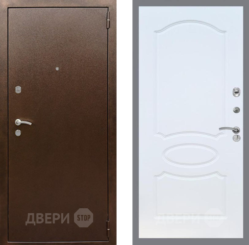 Дверь Рекс (REX) 1А Медный Антик FL-128 Белый ясень в Звенигород