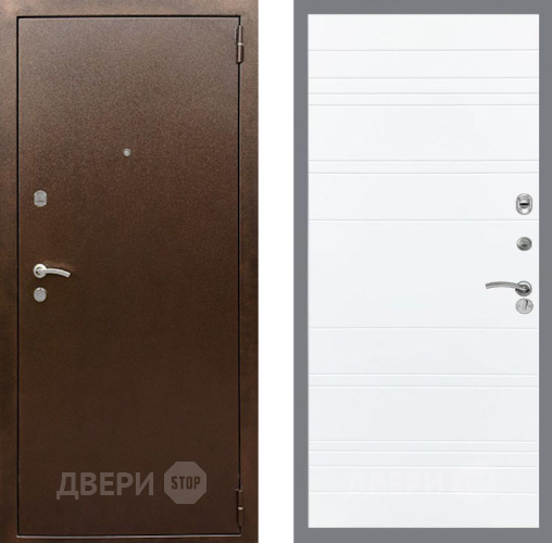 Дверь Рекс (REX) 1А Медный Антик Line Силк Сноу в Звенигород