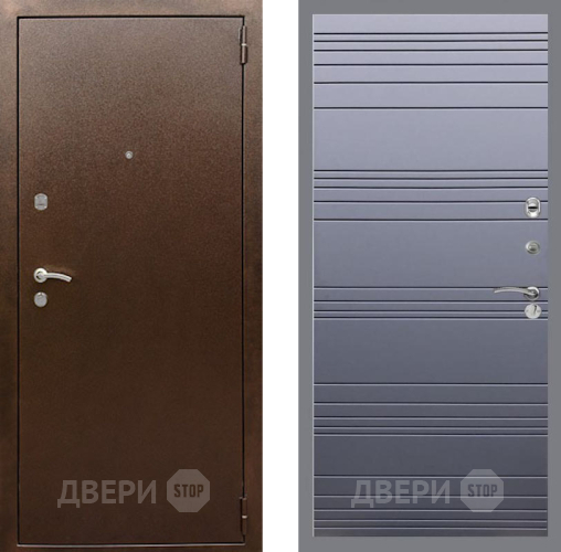 Дверь Рекс (REX) 1А Медный Антик Line Силк титан в Звенигород