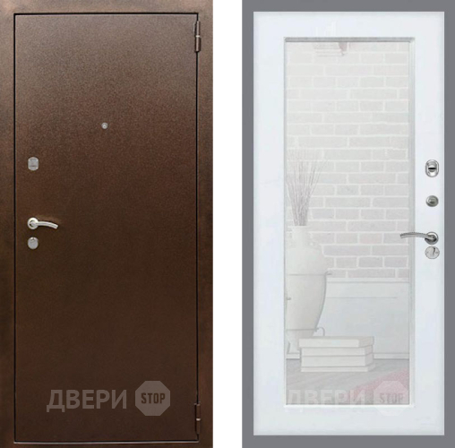 Дверь Рекс (REX) 1А Медный Антик Зеркало Пастораль Силк Сноу в Звенигород