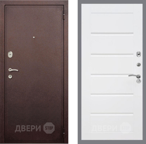 Дверь Рекс (REX) 2 Медный Антик Сити Белый ясень в Звенигород