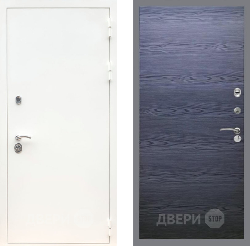 Входная металлическая Дверь Рекс (REX) 5 Белая Шагрень GL Дуб тангенальный черный в Звенигород
