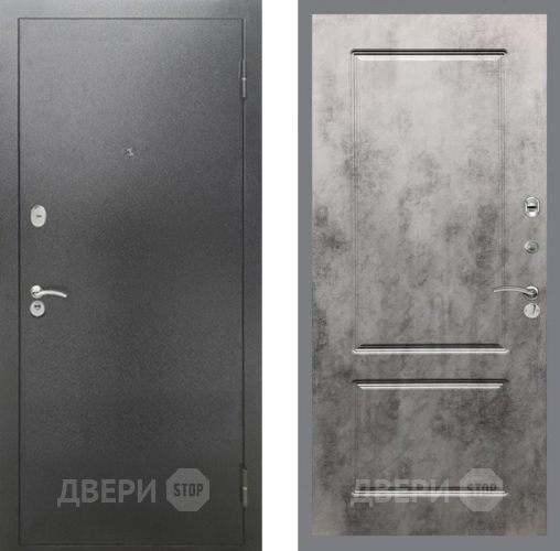Дверь Рекс (REX) 2А Серебро Антик FL-117 Бетон темный в Звенигород