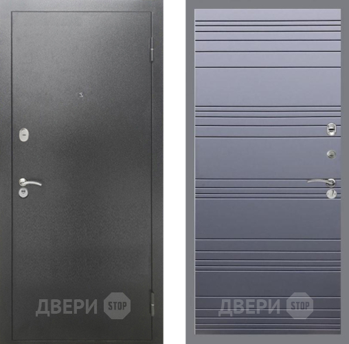 Дверь Рекс (REX) 2А Серебро Антик Line Силк титан в Звенигород