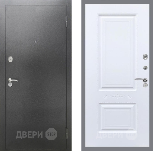 Входная металлическая Дверь Рекс (REX) 2А Серебро Антик Смальта Силк Сноу в Звенигород