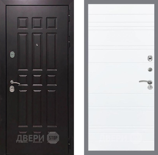 Входная металлическая Дверь Рекс (REX) 8 Line Силк Сноу в Звенигород